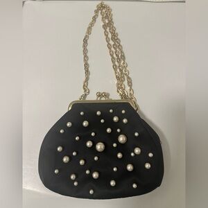 White House Black Market Black and Gold Studded Purse